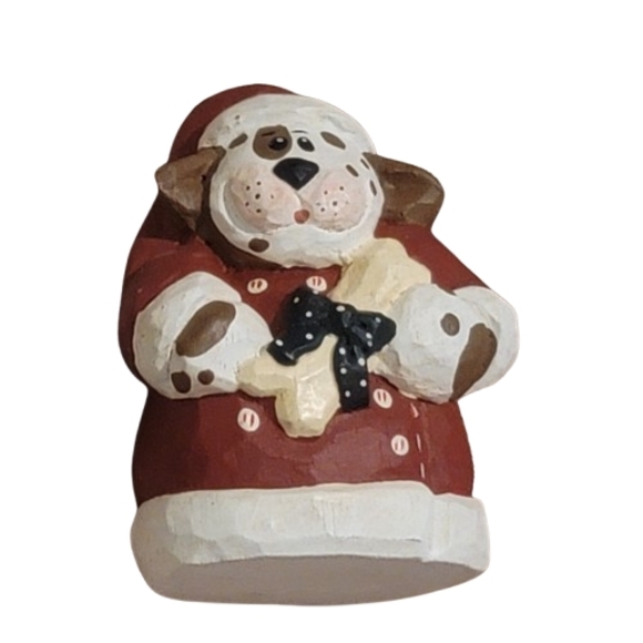 Midwest of Cannon Falls Eddie Walker Christmas Santa Dog w/Bone Figurine - Picture 1 of 4